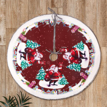 Gonna per albero di Natale HBASD - Decorazione rotonda per la base dell'albero con pupazzo di neve, Babbo Natale e alce per le decorazioni natalizie