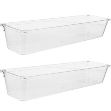 Scatola portaoggetti trasparente per frigorifero, 2 pezzi, cassetti organizer trasparenti, contenitori in plastica, vassoio, cosmetici,