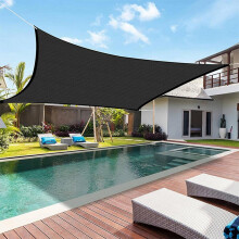 Cailmei Sonnenschutz Sai-L, rechteckige Markise für Terrasse und Garten, 95 % UV-Schutz, Schwarz, kompatibel mit xxx