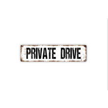 Privatstraße – Sackgasse – Bitte umkehren – Betreten verboten – Rustikales Straßenschild aus Metall oder Türschild – Größe: 4 x 16 Zoll