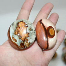 Huevos ovalados de jade y ágata marina natural RSAMD, ejemplares decorativos para sanación - 70~100 g