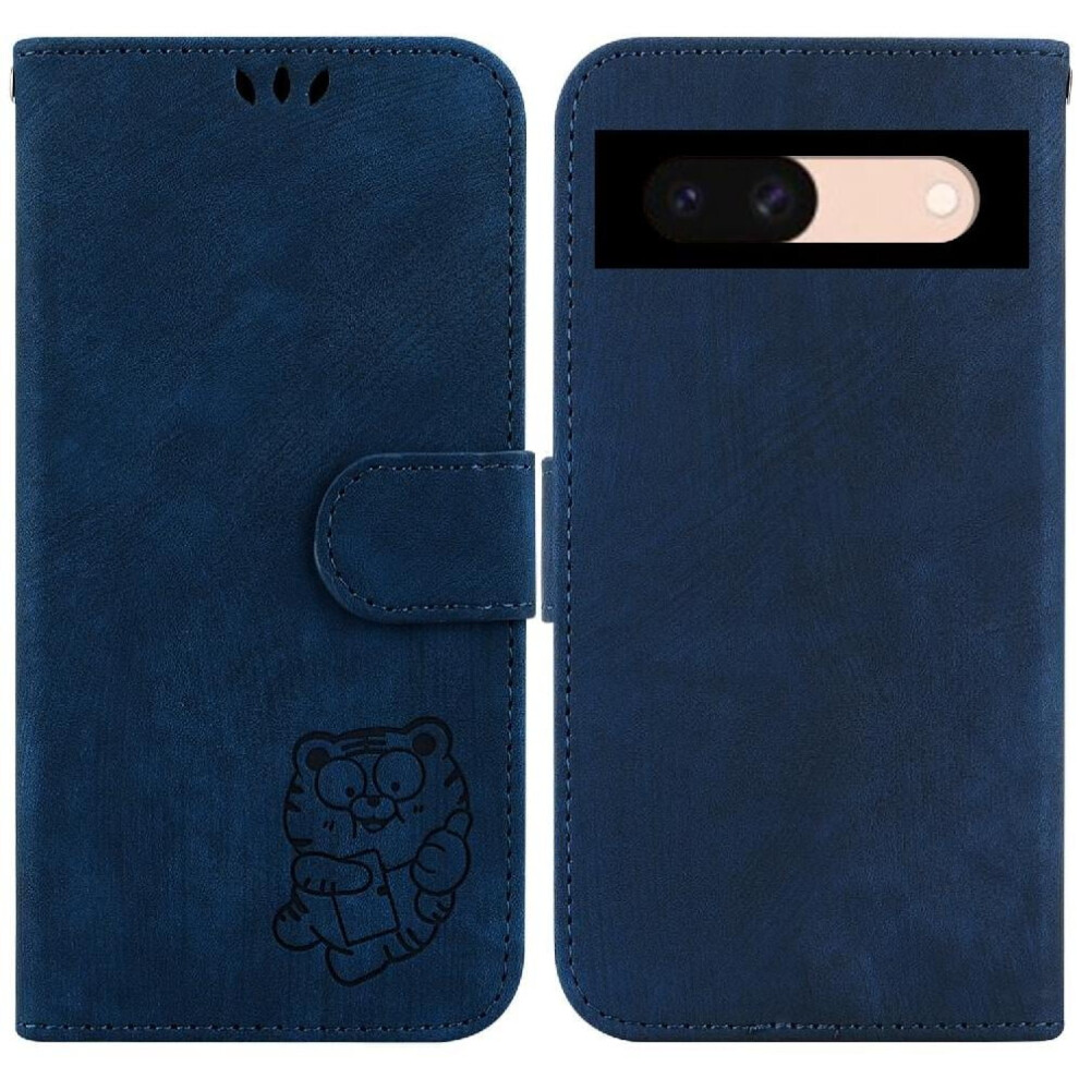 Case For Google Pixel 8A Card Pocket Wallet Case Flip Folio Holder Cover Embossed Cute Tiger 9395123961705