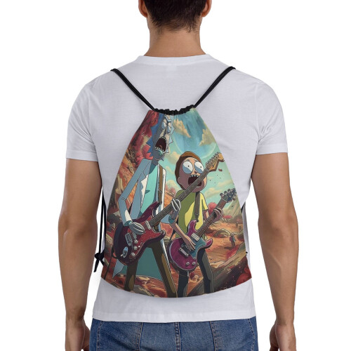 Τσάντα Rick And Morty Classic με κορδόνι, πτυσσόμενη, αθλητική, γυμναστικής, τσάντα με 1