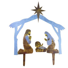Generische Krippe für den Außenbereich, wetterfeste Dekoration, Weihnachtsdekoration mit der Heiligen Familie für den Garten, wasserfestes PVC –
