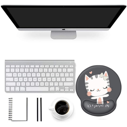 Mousepad com apoio ergonômico para o pulso, multicolorido. 1
