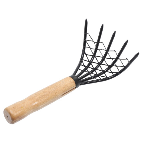 1pc Stainless Steel Clam Rake with Net Oyster Shell Digging Tool Rake Tool