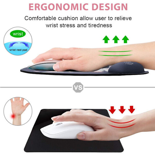 Mousepad com apoio ergonômico para o pulso, multicolorido. 2