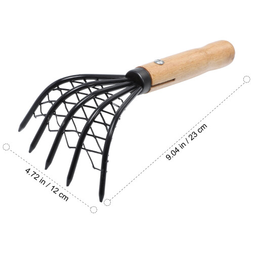 1pc Stainless Steel Clam Rake with Net Oyster Shell Digging Tool Rake Tool 1