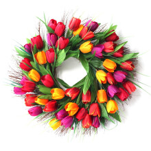 Kunstmatige tulpenkrans voor huisfeestdecoratie