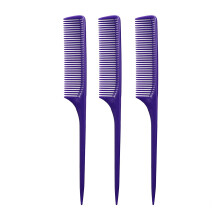 Allegro Combs61XL Rat Tail Combs hřeben se širokými zuby pro rozčesávání hrubých vlasů pro ženy, 3 kusy (tmavě fialová)