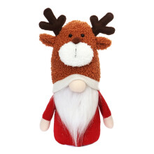 Jultomte med LED-ljus, handgjord svensk tomte, upplyst skandinavisk plyschdekor, julklapp till semestern