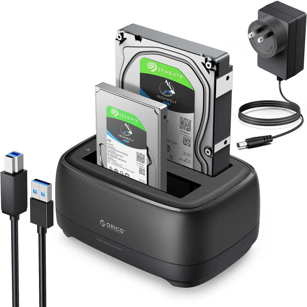 Dual Bay Hard Drive Bay Docking Station Usb 3.0 To Sata Iii For 3.5Inch Hdd Tool-Free For Files Backup/Game Load 9395123181011