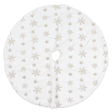 YINKUU35.4in Kerstboomrok Ronde Vorm Zachte Comfortabele Witte Kerstboomstandaard Mat voor Thuis Winkel