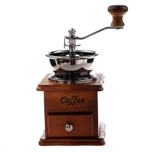 Handmatige koffiemolen van hout/metaal, kruidenmolen (houtkleur)