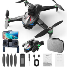 Drone avec caméra pour adultes, 2 caméras, moteur sans balais, résistance au vent, mode sans tête, contrôle gestuel, FPV, lumière LED,