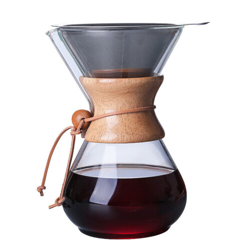 Καφετιέρα Pour Over 27oz γυάλινη καράφα με φίλτρο από ανοξείδωτο ατσάλι,