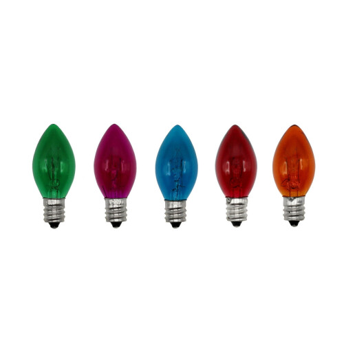 25Random Blinking Assorted Color Light Bulbs, 7Watt, C7Candelabra Base