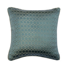 Fundas de cojín geométricas jacquard azules de 35x35 cm, fundas de almohada decorativas para sofá, estilo moderno - Geométrico Marino