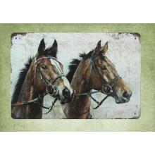 abstrakt hjem køkken kunst dyr hest blik metalskilt Størrelse: 16x12 tommer