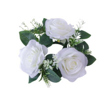 Guirlanda de rosas artificiais para primavera e verão com decoração de velas para casamento, casa e festas.