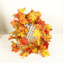 QISIWOLE21" Ghirlanda di foglie d'acero autunnali con luci, decorazione autunnale artificiale per porta d'ingresso, finestra, parete, decorazione del