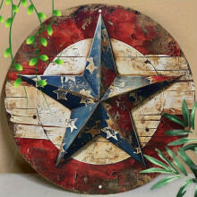 1 unidad de letrero redondo de aluminio de 20x20 cm (8x8 pulgadas), letrero metálico con la frase "Dios bendiga a América", letrero patriótico