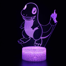 HANNTAOO3D Yövalo Lapsille, Pokémon Illuusiolamppu Kaukosäätimellä ja Kosketuksella, 16 Väriä, Lahja Lapsille - HTNL#451