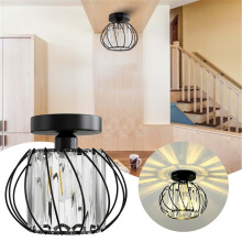 Poaug Semi-Indbygget Loftlampe Kompatibel med Moderne Industridesign, Metalburarmatur til Entre, Køkken, Badeværelse, Pink
