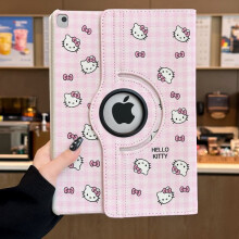 Συμβατό με iPad9 προστατευτική θήκη 10,2 ιντσών ροζ Hello Kitty περιστρεφόμενη δερμάτινη