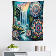 Ambesonnen trooppisen saaren seinävaate, meren aallot Seychellien rannalla auringonlaskun aikaan, 102,5 cm x 152,5 cm, turkoosi taivaansininen