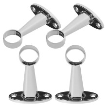 Conjunto de 4 suportes de parede para varão de cortina com flange para guarda-roupa, com ganchos de encaixe.