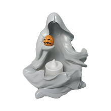 Artistic Pumpkin Lantern Set Realistic, Innovative Art Decor, Sitting Witch Soul Ghoul, Halloween Statue Decoration for Home