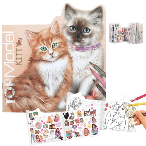 TOPModel Kitty Coloring Book with Stickers Multicolour