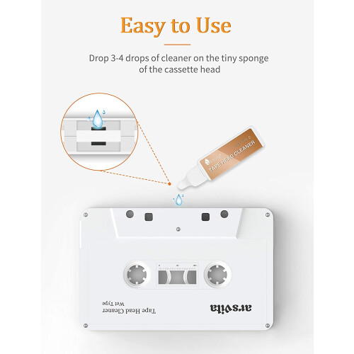 Audio Tape/Cassette Head Cleaner with 3 Cleaner Solutions 1