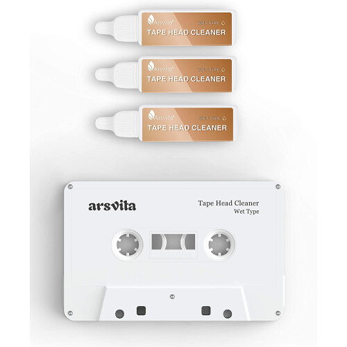 Audio Tape/Cassette Head Cleaner with 3 Cleaner Solutions
