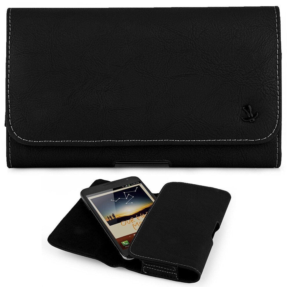 Leather Horizontal Belt Clip Holster Case Compatible With Apple Iphone 8, 7, 6, 6S - Black 9395123412818