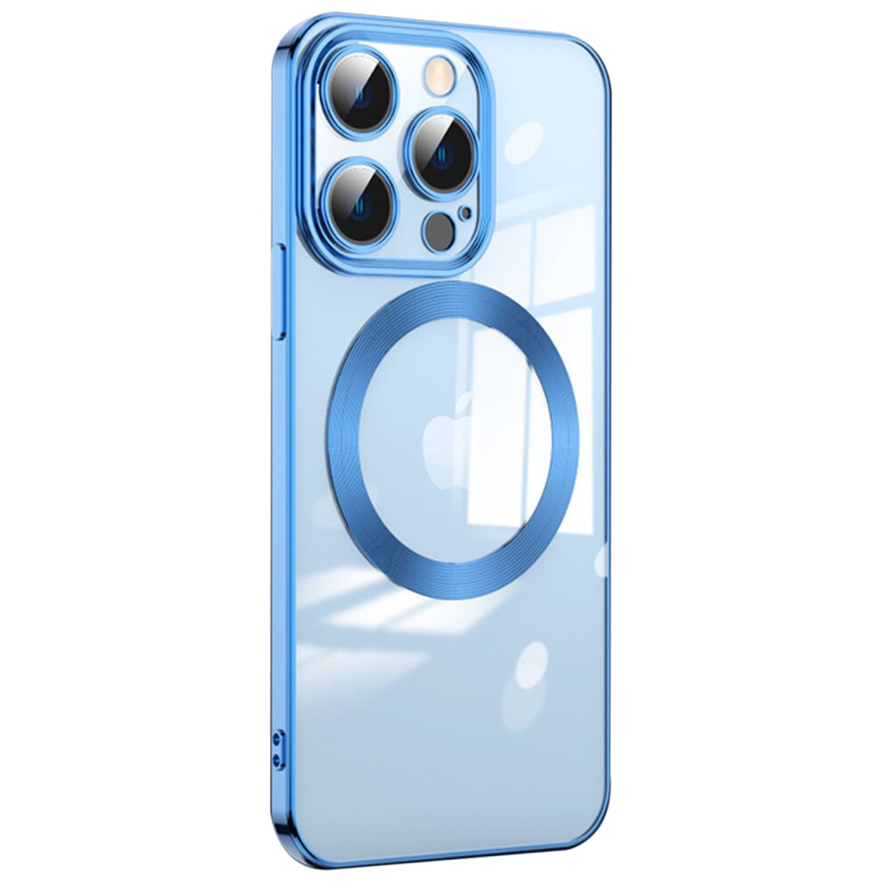 Electroplated Transparent Magnetic Case Compatible With Iphone 16 Plus 2024, Wireless Charging, Shockproof, Lightweight, With Lens Film 9395123412863