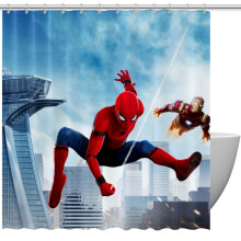 Sprchový závěs s potiskem Spider-Mana a háčky 152 cm x 183 cm