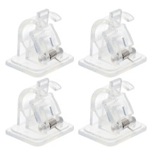 Conjunto de 4 suportes de parede para varão de cortina, em plástico, com mola, em ABS.