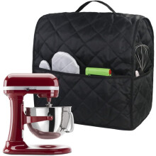 Housse de protection compatible avec les robots pâtissiers KitchenAid. Housse anti-poussière avec poignée et poches pour accessoires, noire.