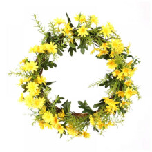 Madeliefjeskrans, madeliefjesslinger, kunstkrans, imitatiebloemenslinger, hangende kransen voor deur, muur, raam, feest, feestdagen decoratie