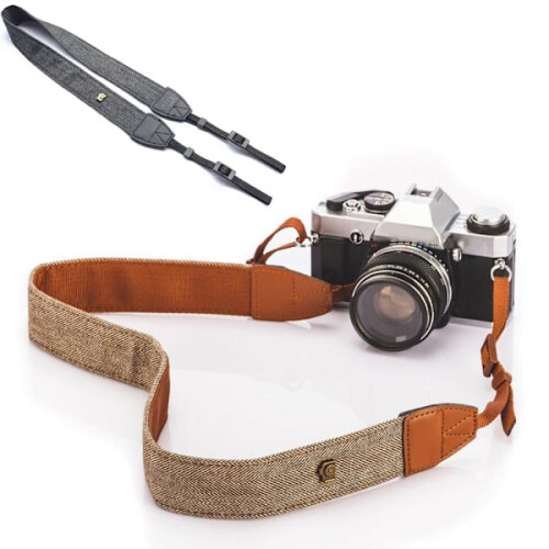 Vintage style camera strap for all Nikon DSLR cameras
