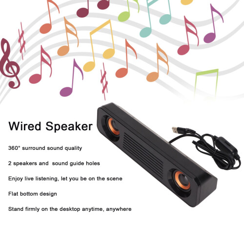 LIYJTK Μπάρα ηχείων HiFi 2.1 καναλιών 11,02", εσωτερικού/εξωτερικού χώρου, μαύρο 2