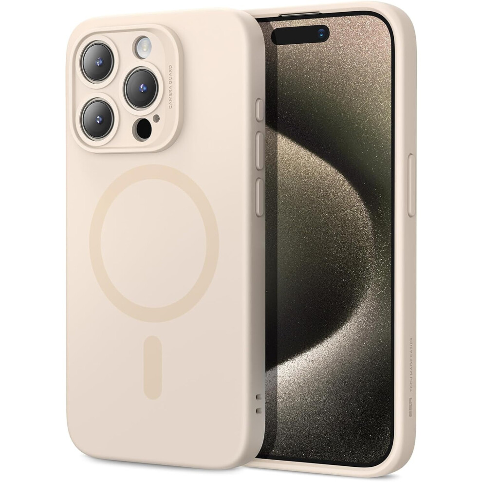 Compatible With Iphone 15 Pro Case With Magsafe, Supports Magnetic Charging, Slim Liquid Design, Shock Absorbing, Screen & Camera Protection, Cloud 9395123510613
