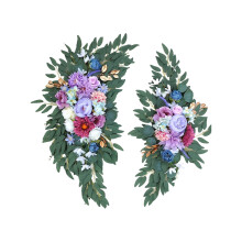 2 künstliche Hochzeitsbogen-Blumen, Blumengirlande, Blumenbogen für Zeremonie, Hochzeitsfeier-Hintergrunddekorationen