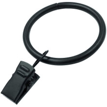 Curtain Rings with Clip - Set of 28,Interior Diameter 1.26",Fits for 1-Inch Metal Rod - Black