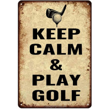 „Keep Calm and Play Golf“ – Poster aus Eisen, Blechschild, Vintage-Wanddekoration für Café, Bar, Pub, Zuhause, Bierdekoration, Bastelarbeiten