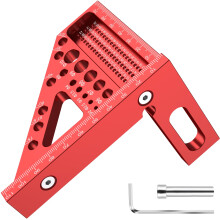 3D Multi Angle Measuring Ruler Aluminum Alloy Metric Woodworking Square with Square Hole Scribing Tool 22.5-90 Triangle Ruler