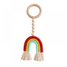 JANDEL Zimmerdekoration Regenbogen Hängendes Handgewebtes Baumwollseil Boho Heimdekor Wandbehang, C