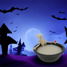 RnemiTe-amo Halloween vlamloze kaarsen, skeletkaarsen in een Halloweenbad alsof je in melk baadt en rode wijn drinkt (decoratie)